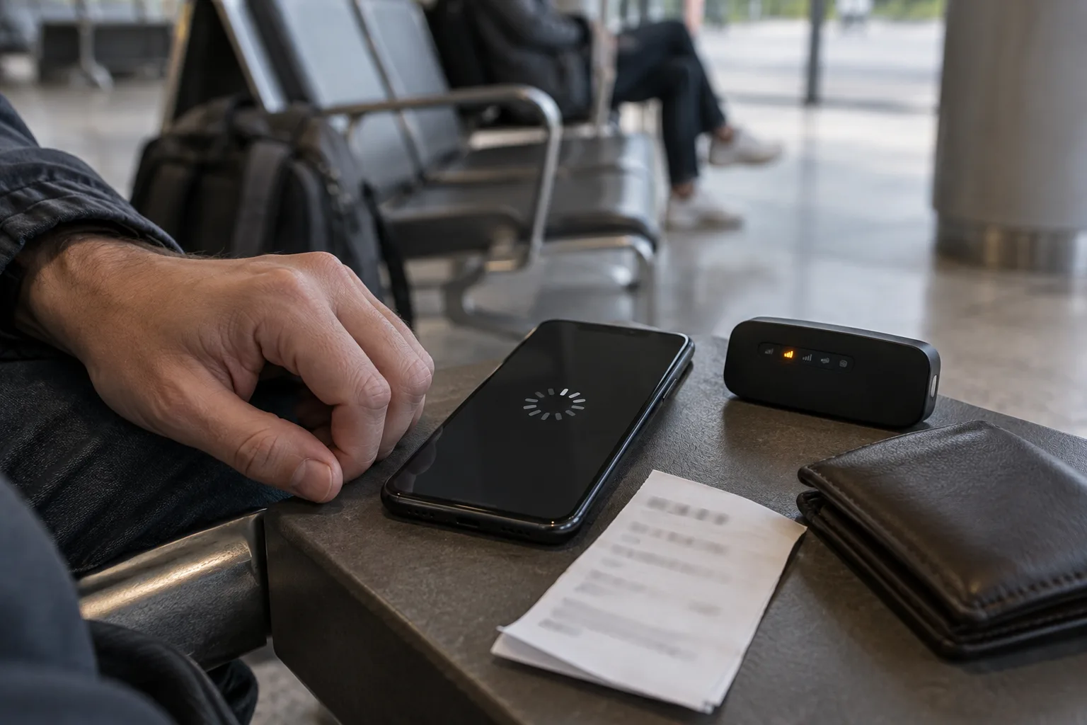 Player pauses beside a smartphone while a GCash transaction status loads